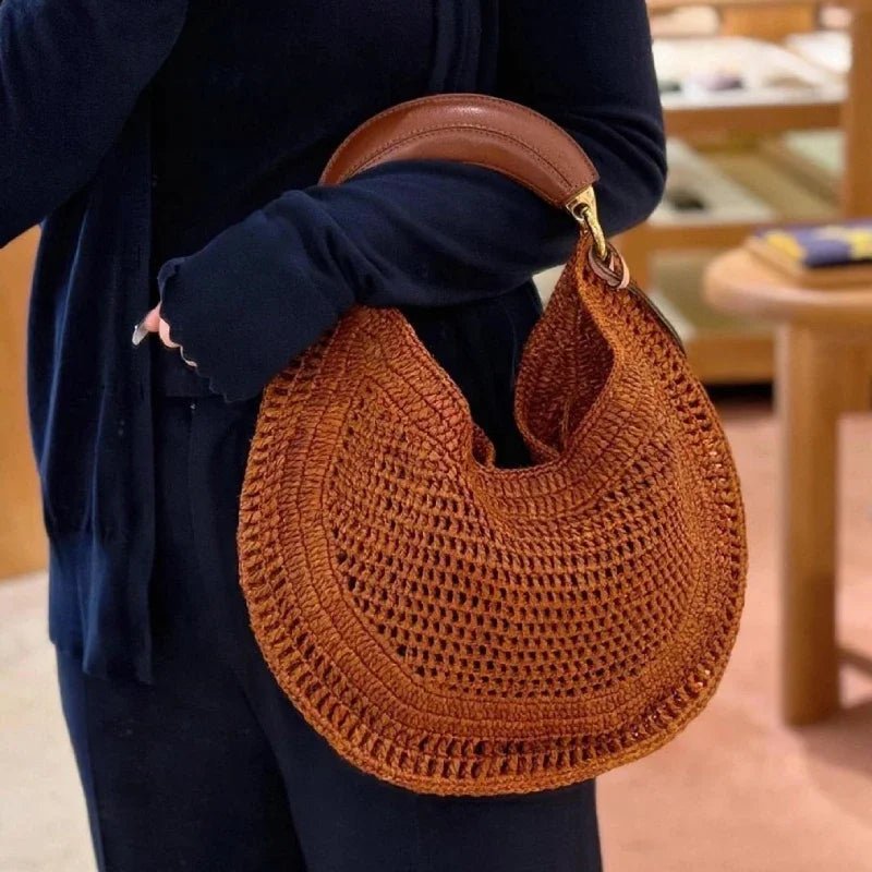 SOERA Amanda Crescent Woven Underarm Bag - Bag - Coffee