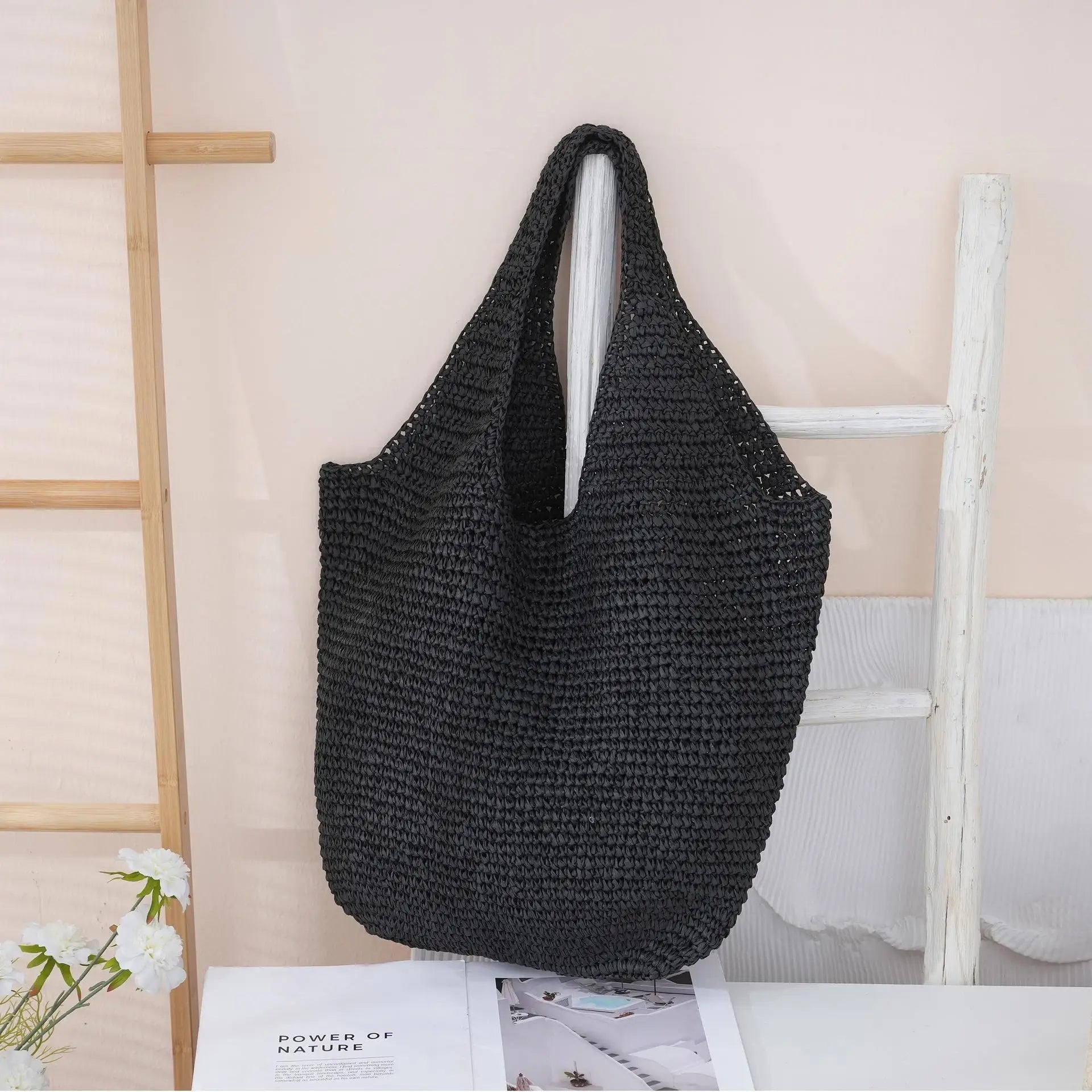 SOERA Beatrice Woven Rattan Tote Bag - Bag - Beige