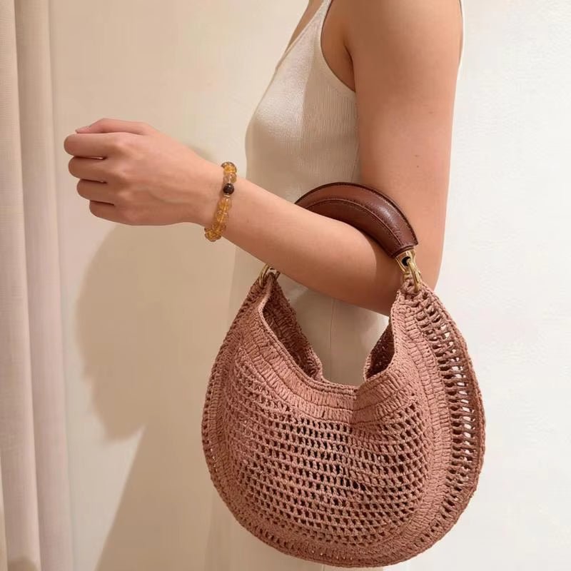 SOERA Bianca Crescent Woven Bag - Bag - Pink