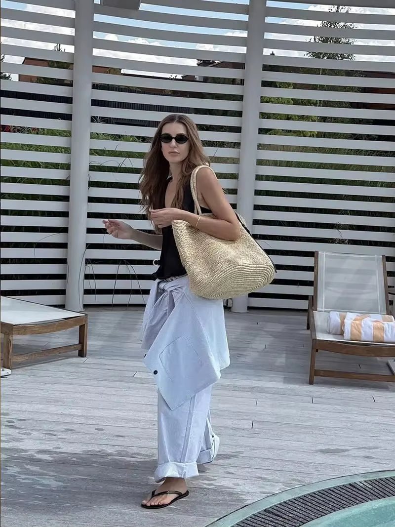 SOERA Sophia Handwoven Rattan Tote - Bag - SOERA-873987-KHA-OS-28899 Beige