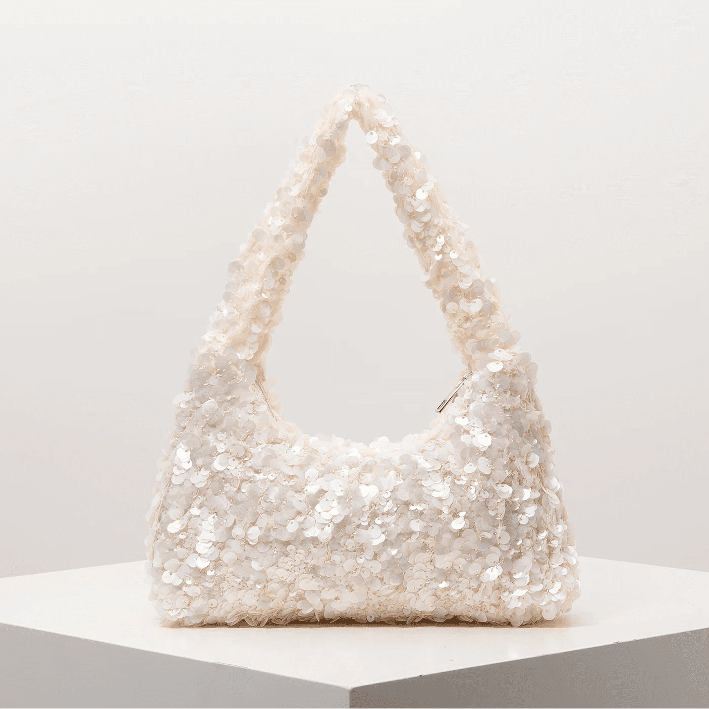 SOERA Sophia Sequin Evening Shoulder Bag - Bag - Beige