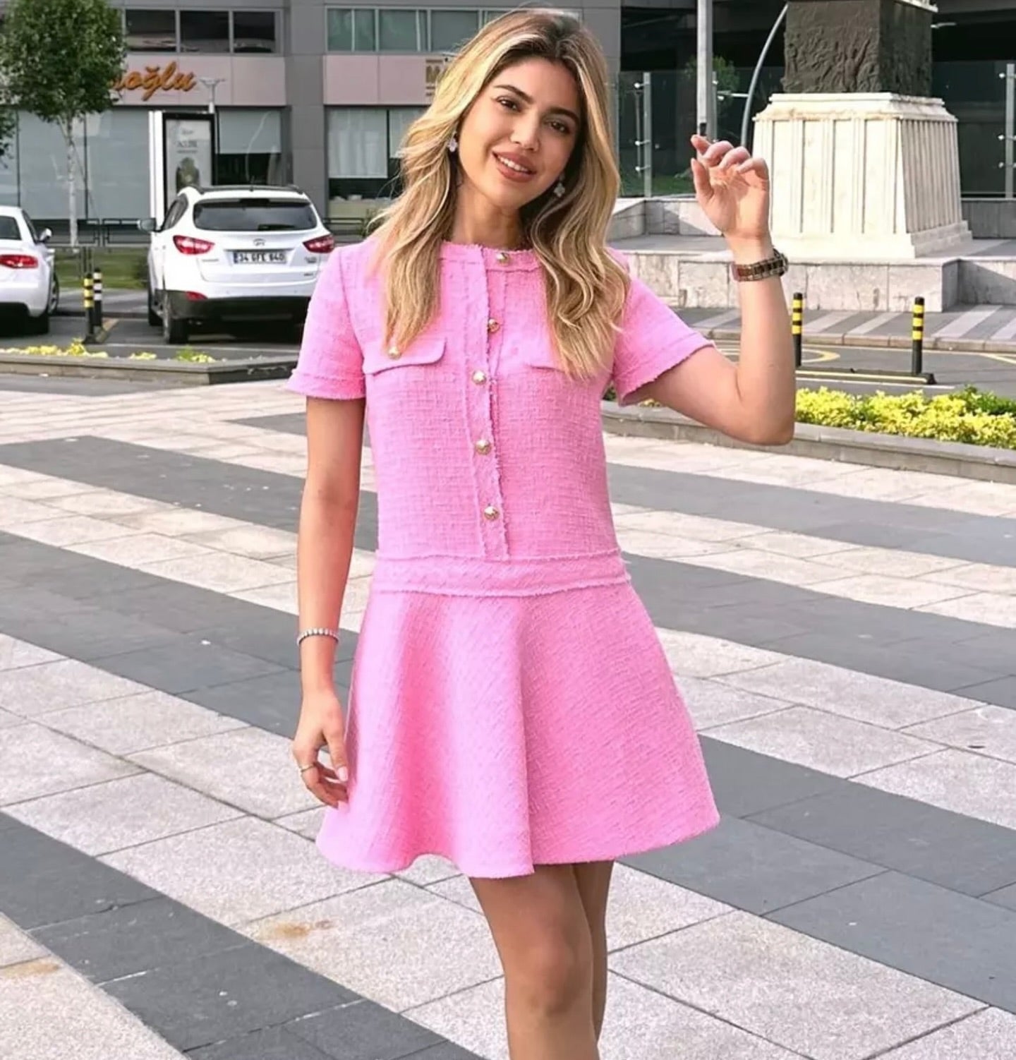 SOERA Beatrice Slim Fit Summer Dress - Dress - Pink M