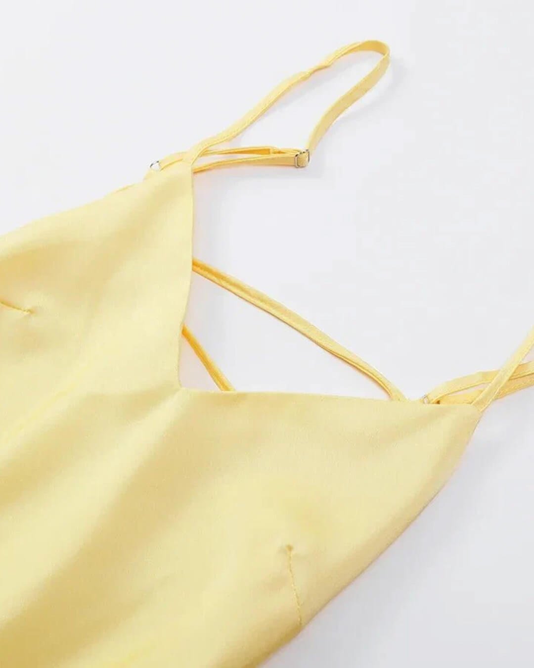SOERA Kirra Satin Backless Maxi Dress - Dress - Yellow XS