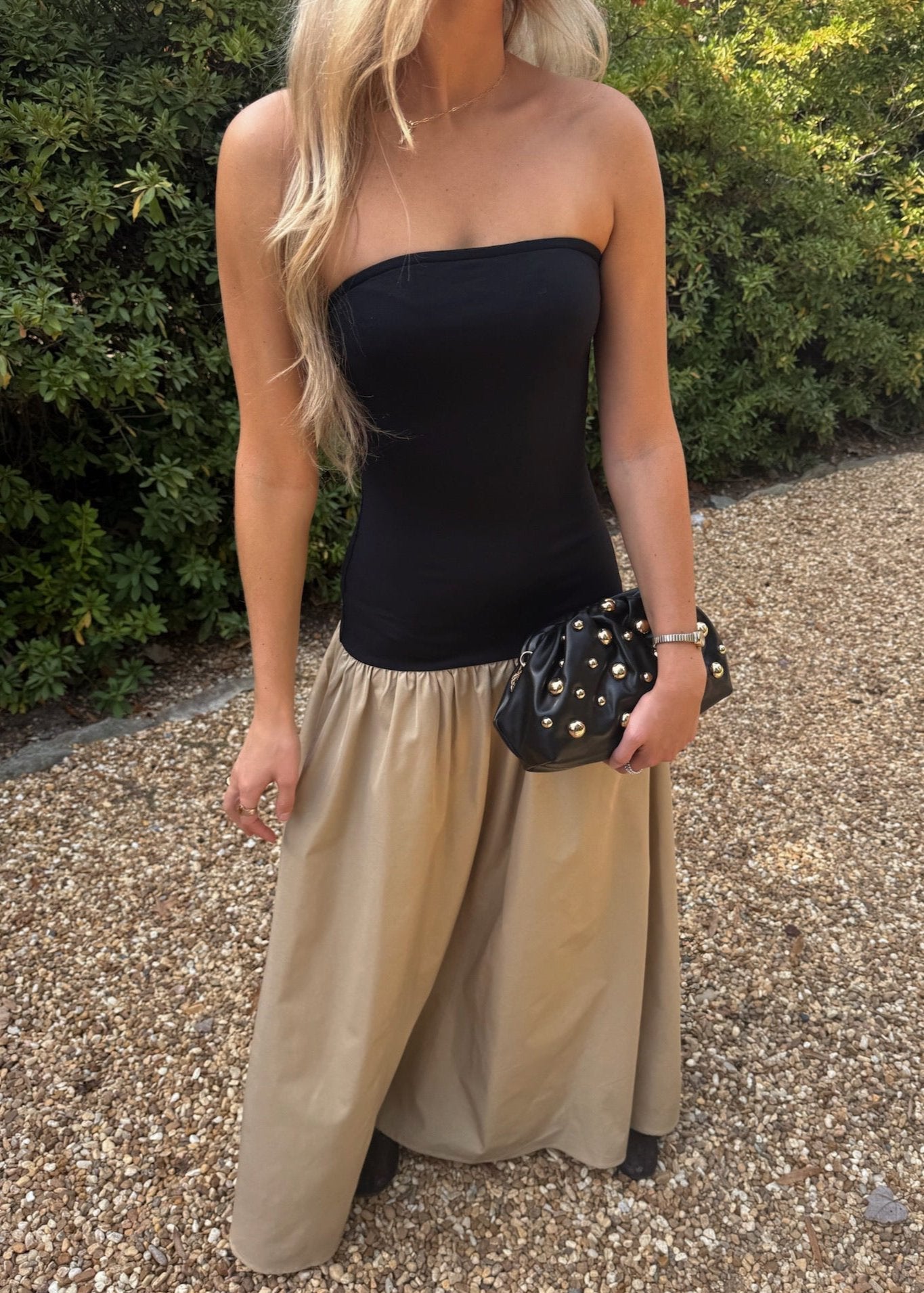 SOERA Sienna Contrast Honor Maxi Dress - Dress - SOERA-284739-NEG-XS-19235 Beige Black XS