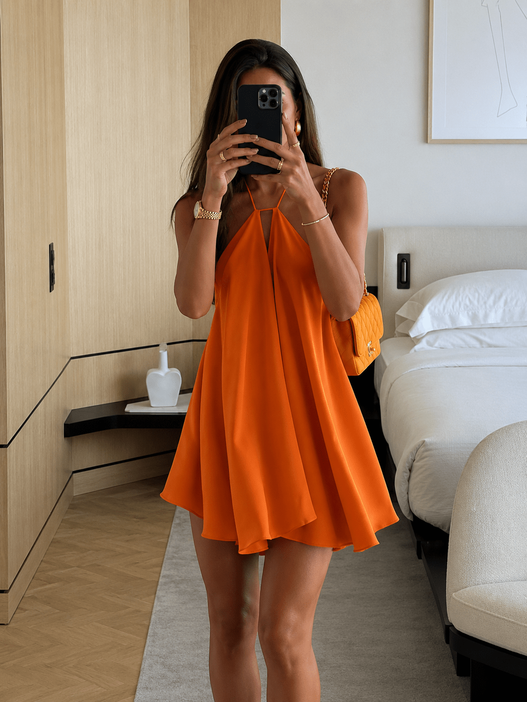 SOERA Sophie Halter Mini Dress - Dress - SOERA-004483-NAR-XS-33763 Naranja XS