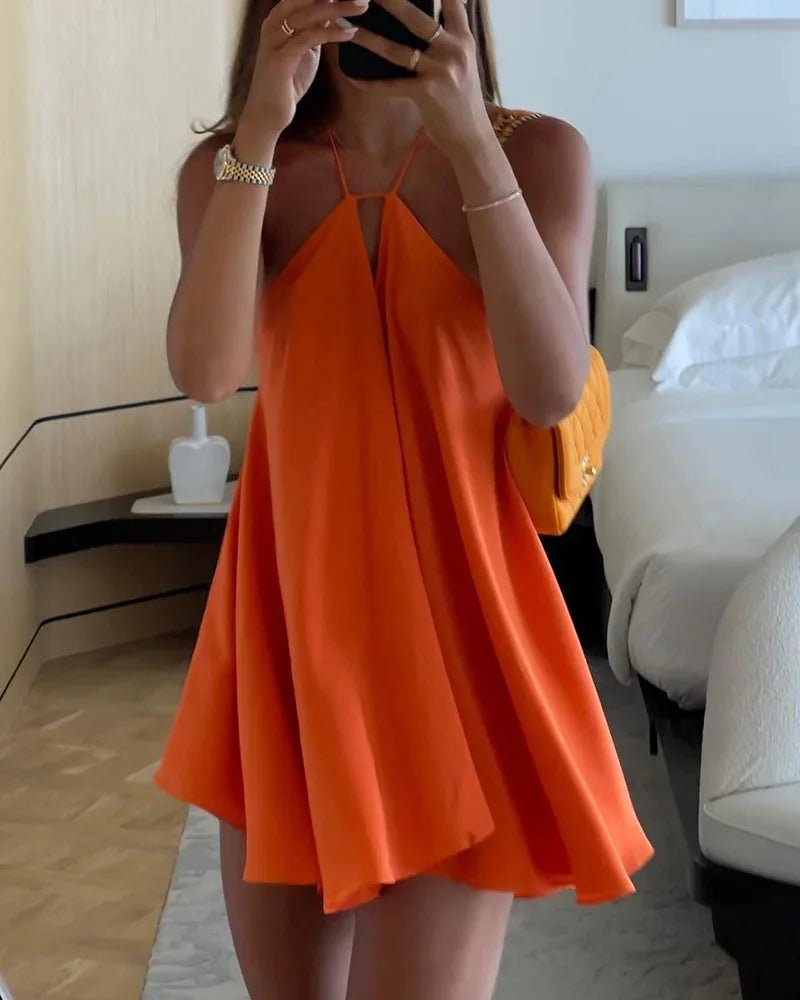 SOERA Zinnia Off - Shoulder Hollow Out Summer Dress - Dress - Orange S