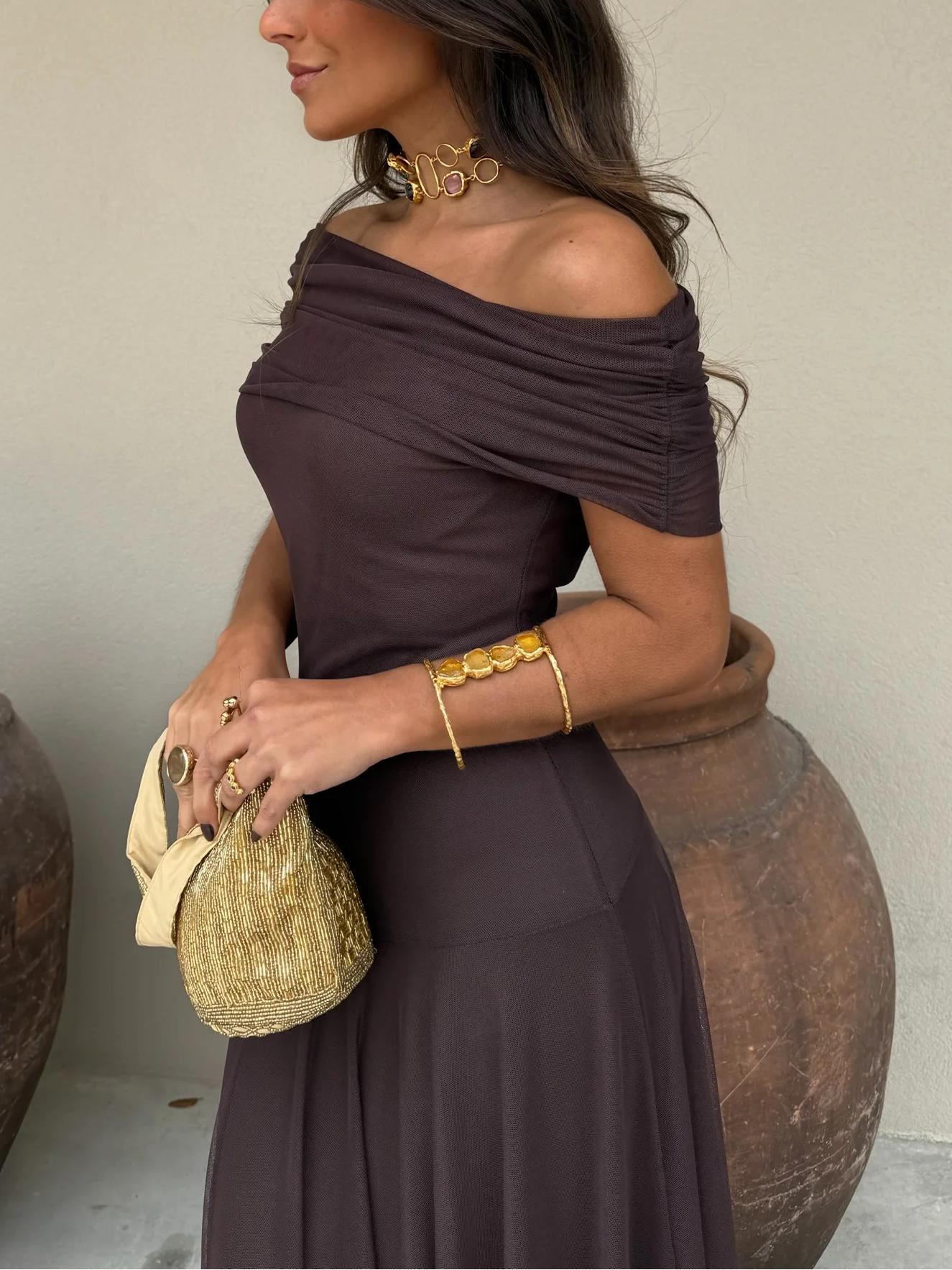SOERA Anya Off Shoulder Maxi Dress - Dresses - bU1770383550815979328 XL