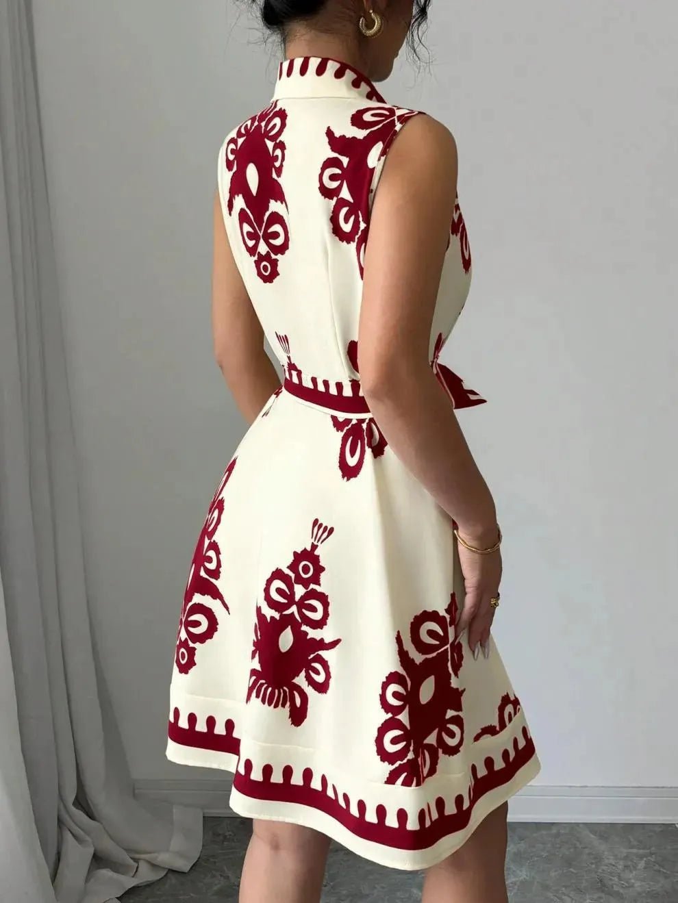 SOERA Bianca Butterfly Print Tie-Waist Midi Dress - Dresses - Black S