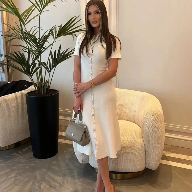 SOERA Celeste Ribbed Button-Front Knit Dress - Dresses - XS