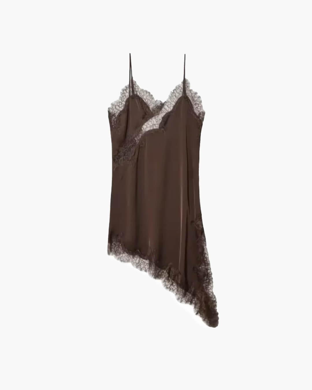 SOERA Kara Asymmetric Satin Mini Dress - Dresses - 1005009973435965-;zz1763048696673023127 Brown S