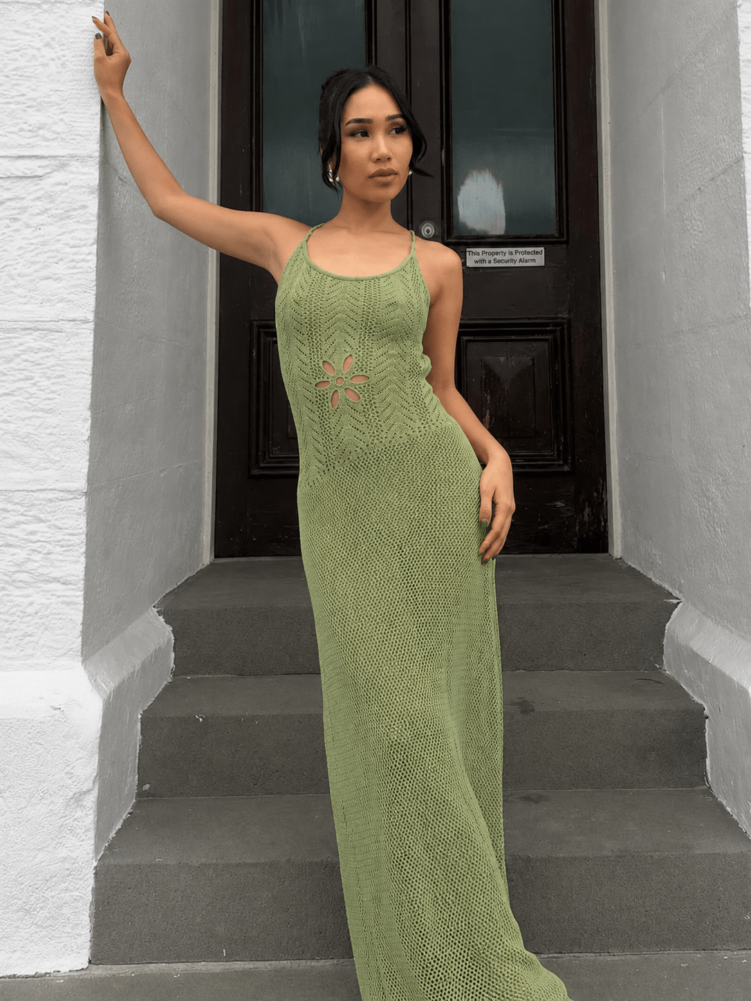 SOERA Lilith Hollow Knit Maxi Dress - Dresses - 1005006698742922-;kx1771839650848557786 Green M