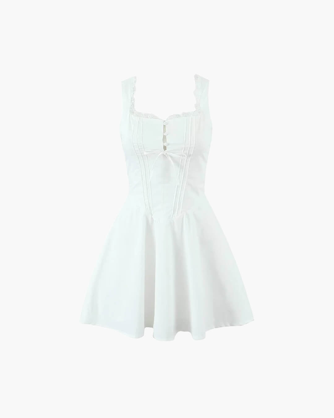 SOERA Rosa Lace - Up Back Mini Dress - Dresses - 1005008153154786-;uY1771252461189483383 White S