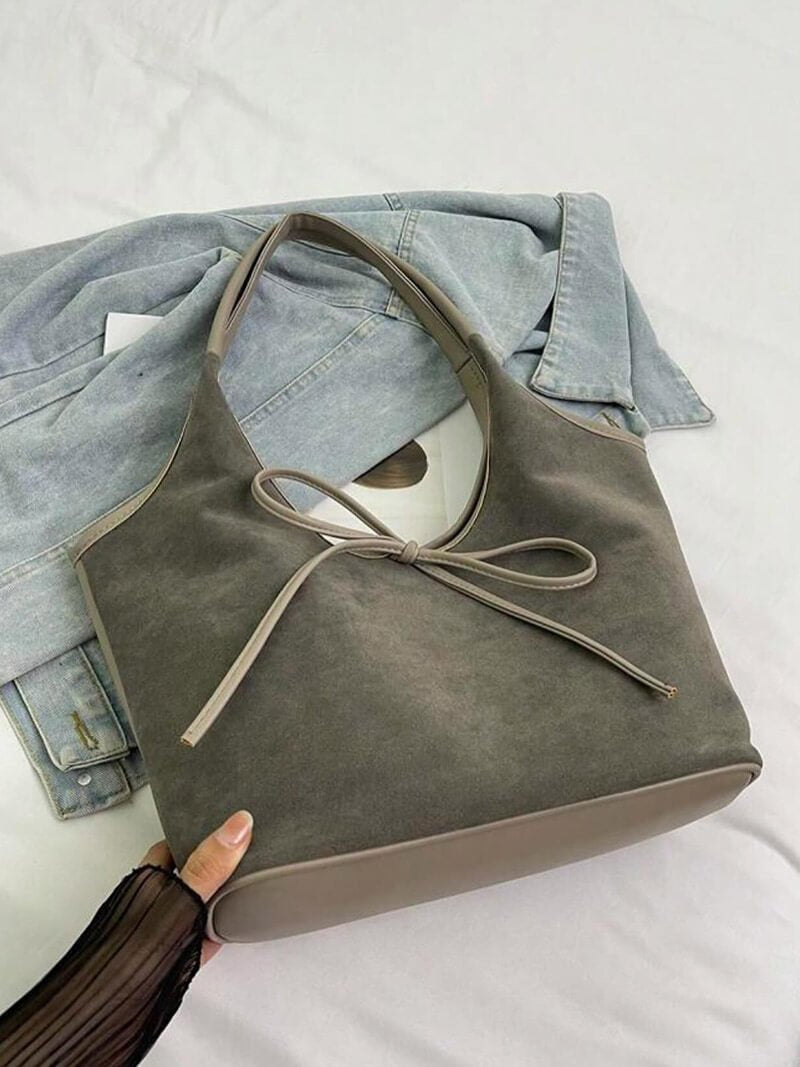 SOERA Florence Suede Bow Bag - Handbags - Soera-Bow-Bag/Gray Gray Regular