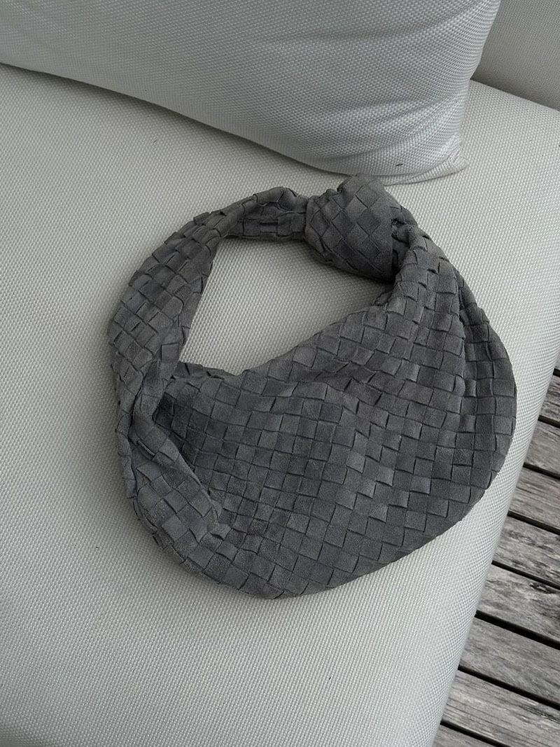 SOERA Woven bag medium suede - Handbags - DBAD2-WK285003 Coffee