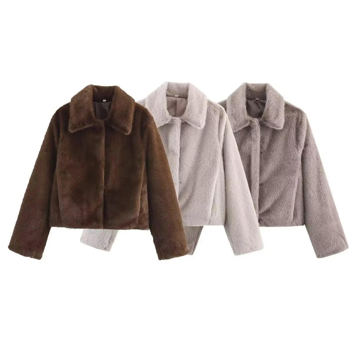 SOERA Alexandra Faux Fur Jacket - Jackets - Gray S
