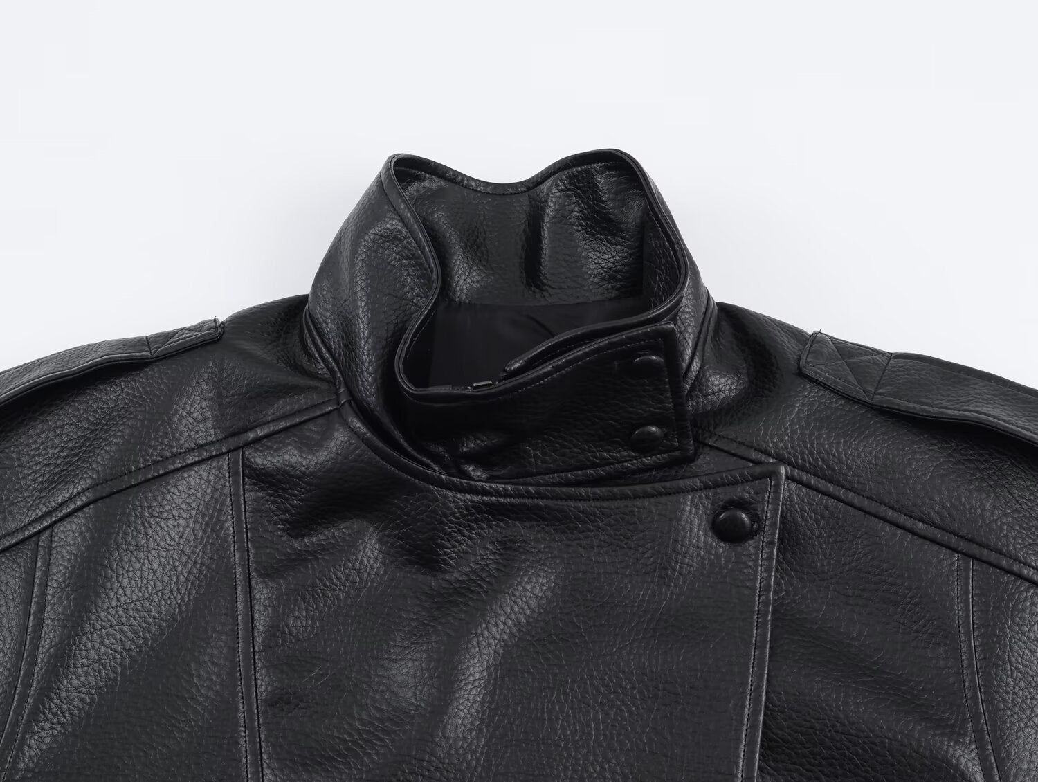 SOERA Carla Asymmetrical Leather Jacket - Jackets - Black M