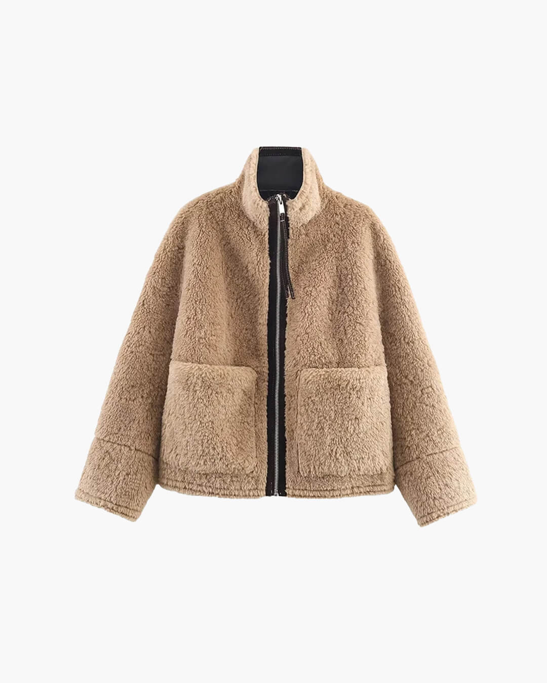 SOERA Carol Stand Collar Faux Fur Jacket - Jackets - 3256810101475923-;BS1763625122510752160 Brown XS