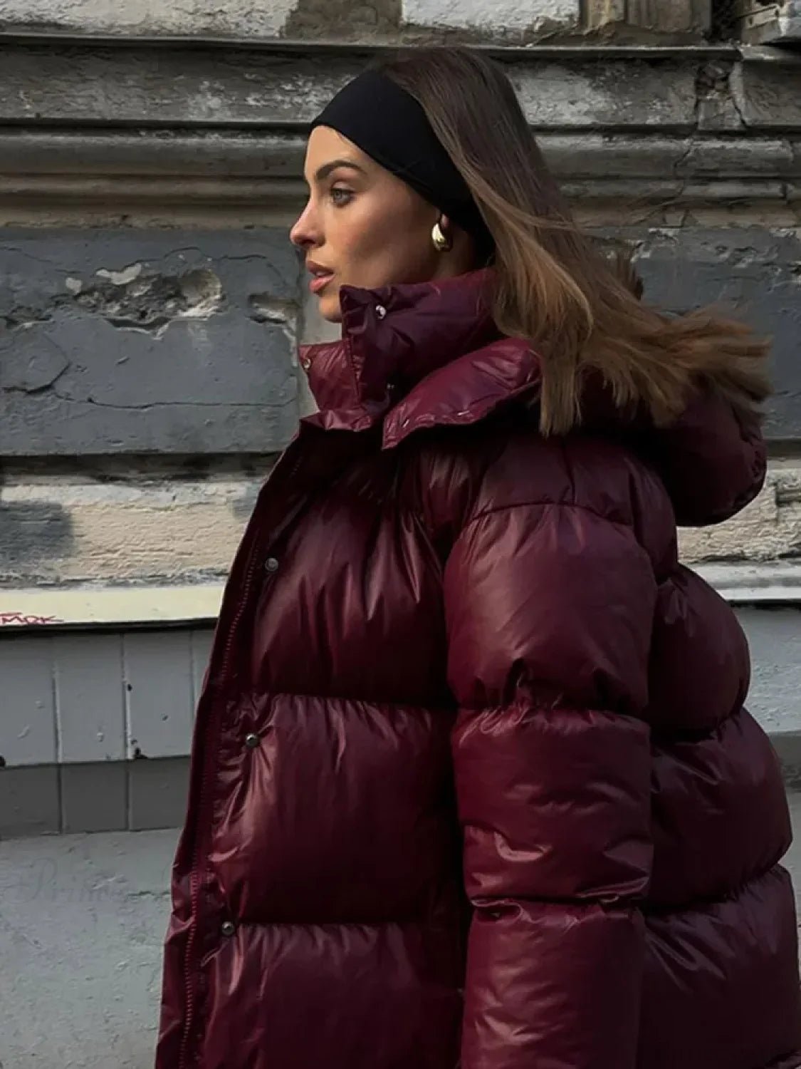 SOERA Eliza Hooded Padded Parka Coat - Jackets - cE1762345864131461728 Burgundy L
