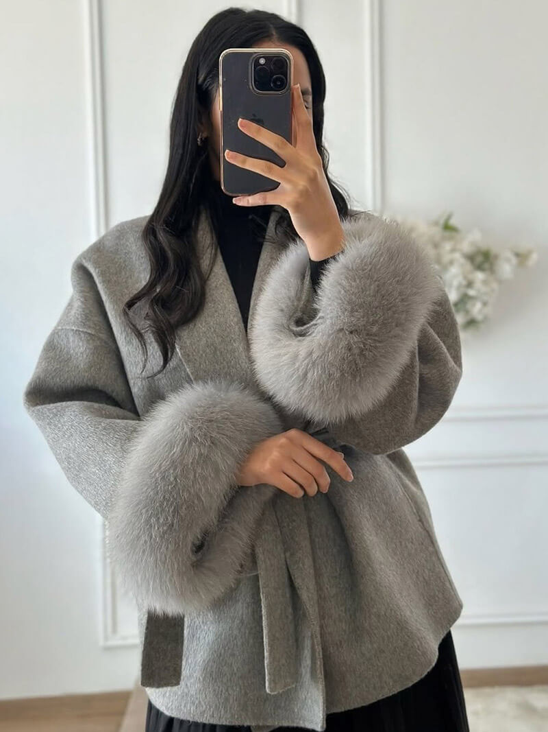 SOERA Grace Faux Fur Coat - jackets - DWOD2-WK406001 Gray S
