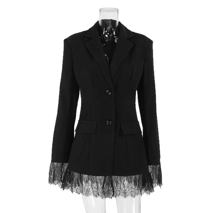 SOERA Joanna Blazer with lace details - Jackets - 1005010550660881-;gj1768905117858997955 Black S