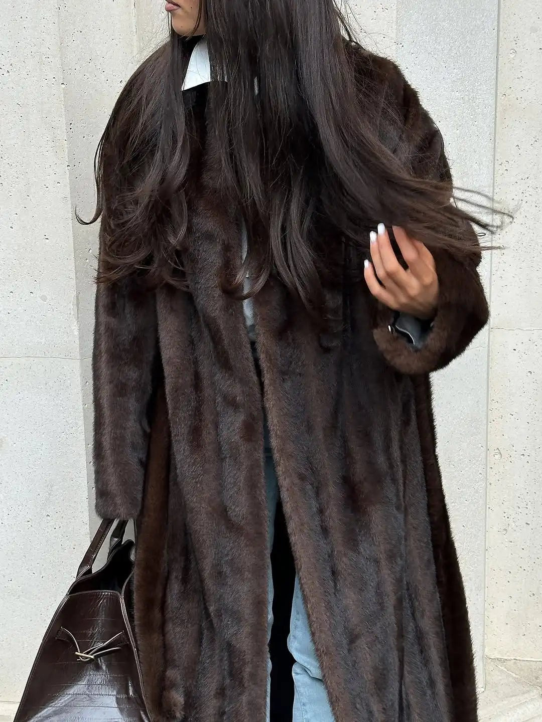 SOERA Suzy Faux Fur Maxi Coat with Belt - Jackets - 1005010168791080-;uj1767604098232103072 L