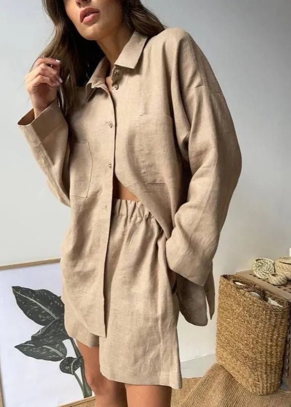 SOERA Beatrice Relaxed Linen Co - Ord Set - Matching Sets - Brown S