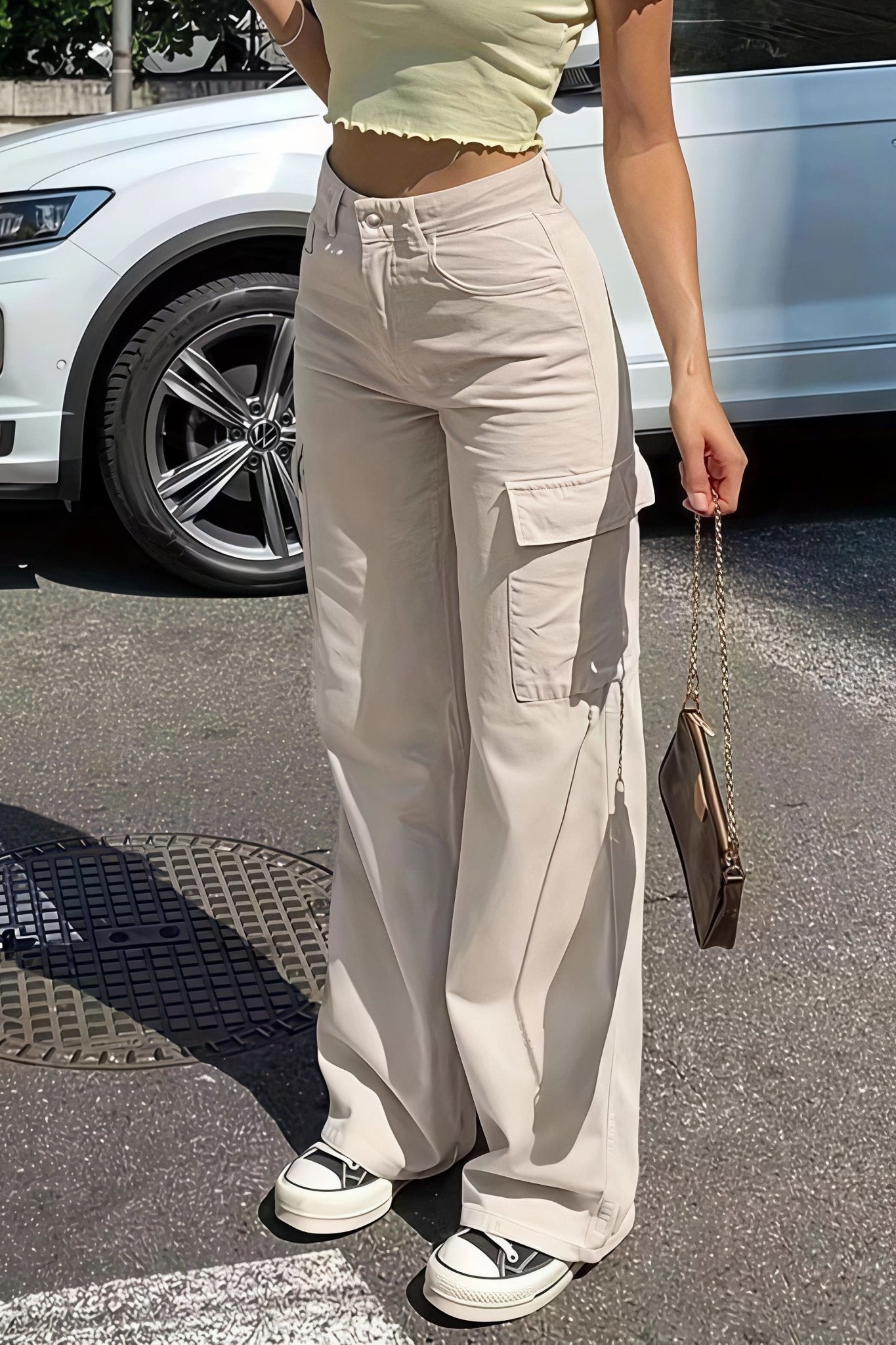 SOERA Bianca Pocket Cargo Straight Pants - Pants - Beige XS