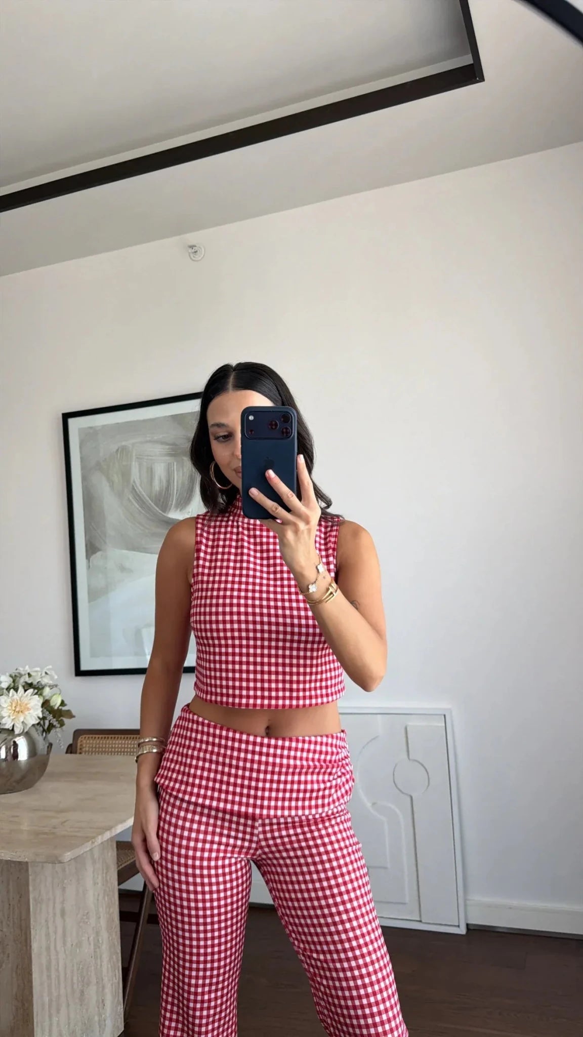 SOERA Sophia Plaid Crop Top Co-Ord Set - Set - XS