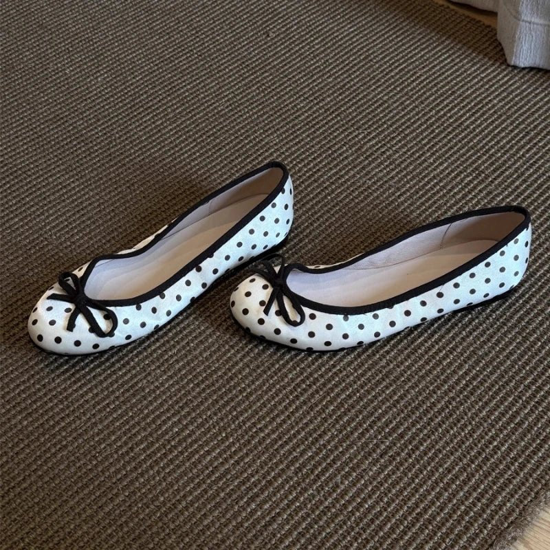 SOERA Georgette Polka Dot Ballet Flats - Shoes - Brown 35
