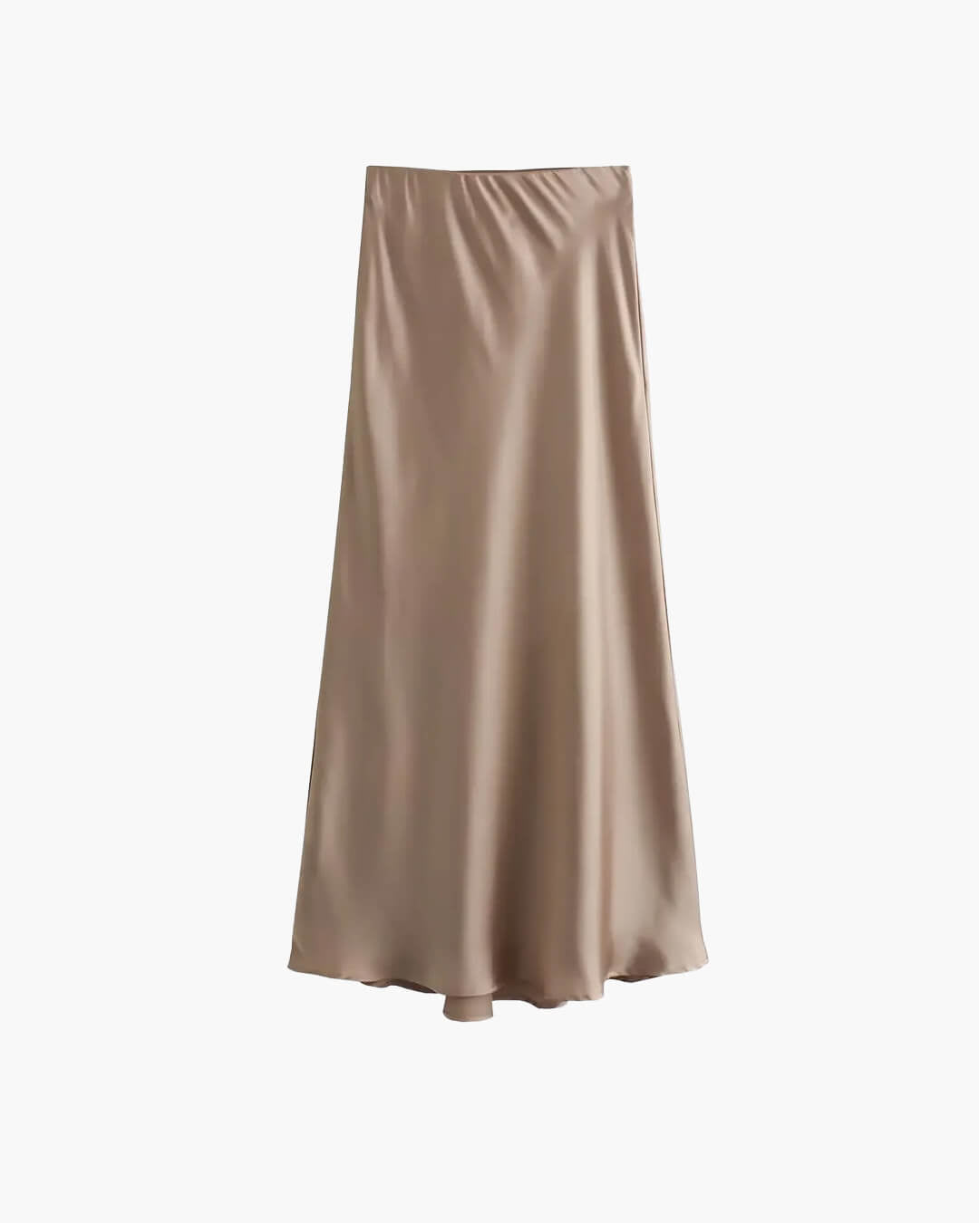 SOERA Anais High Waist Black Satin Midi Skirt - Skirt - Brown XS