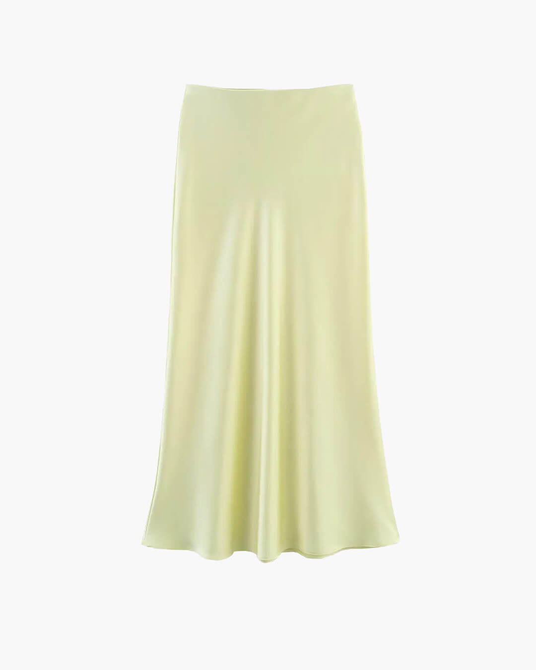SOERA Anais High Waist Black Satin Midi Skirt - Skirt - Light Yellow XS