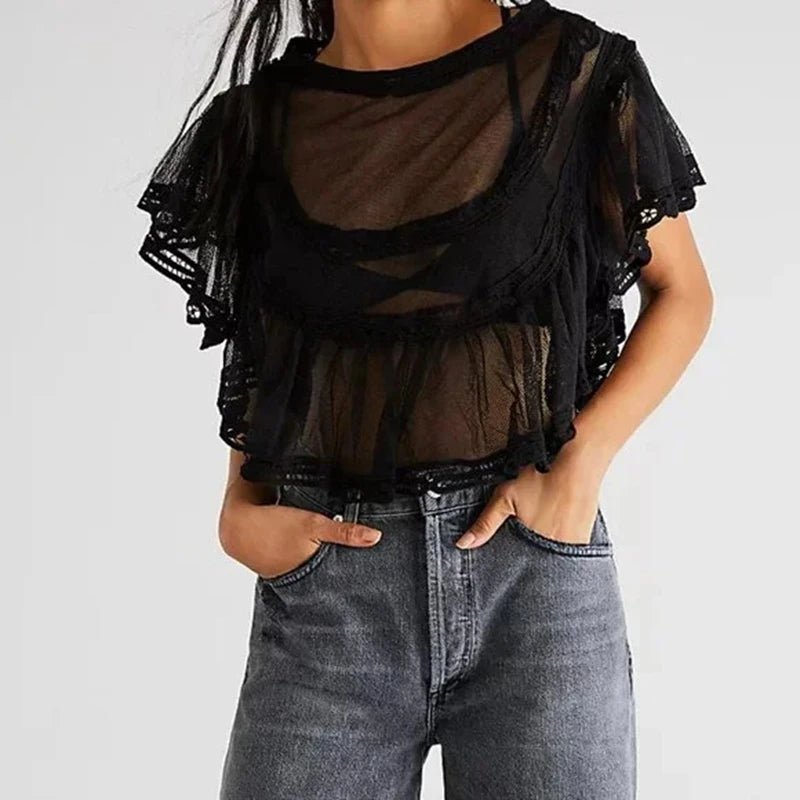 SOERA Genevra Sheer Chiffon Blouse - Tops - White S