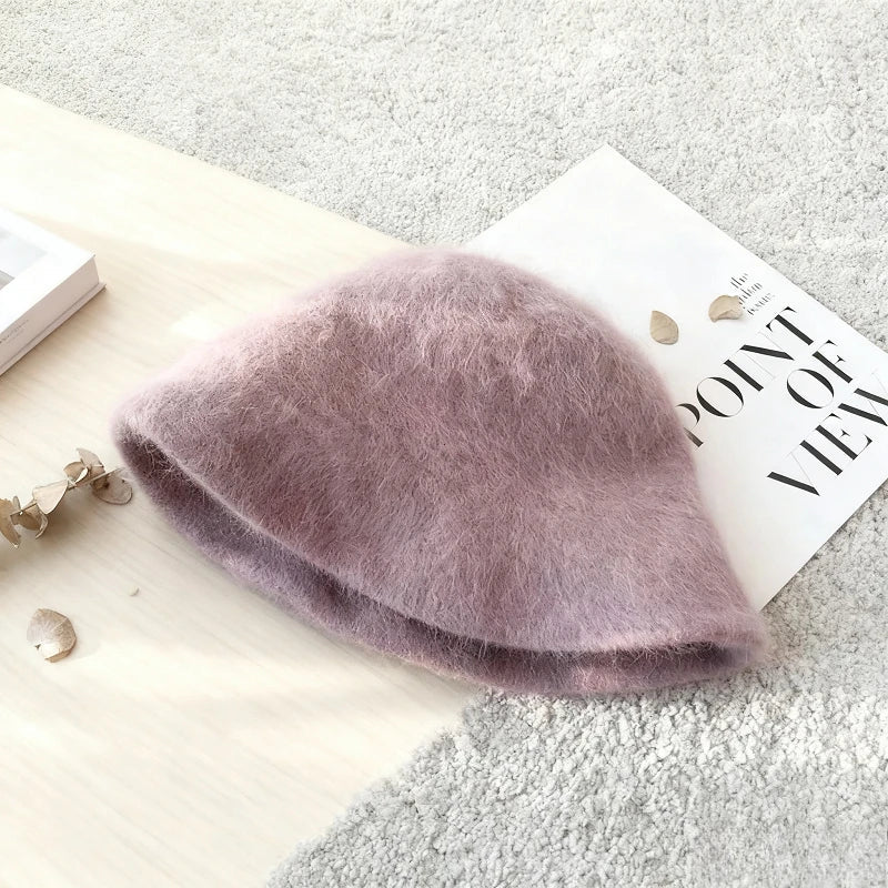 SOERA Kyla Fuzzy Bucket Hat - Winter Hats - 3256809928680127-;DT1764102178339125049 Rose