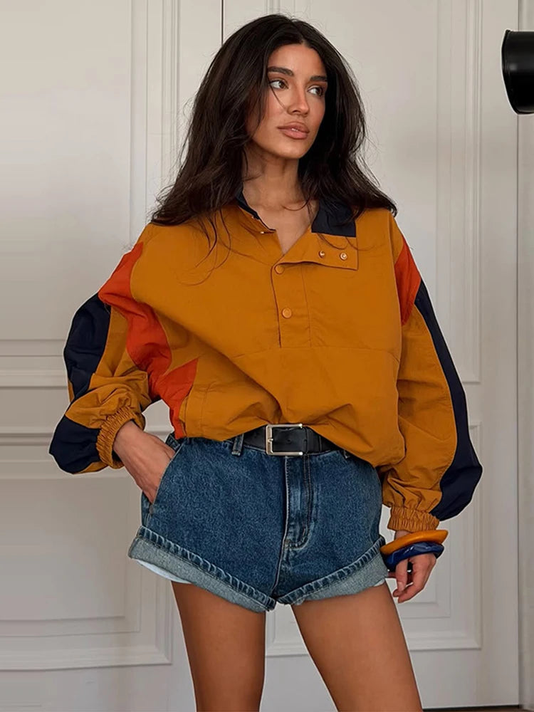 Nerea Oversized colorblock kort jacka