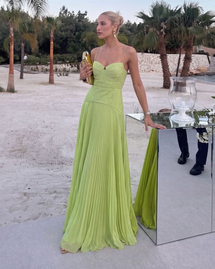Sophia crinkle chiffong maxi-klänning