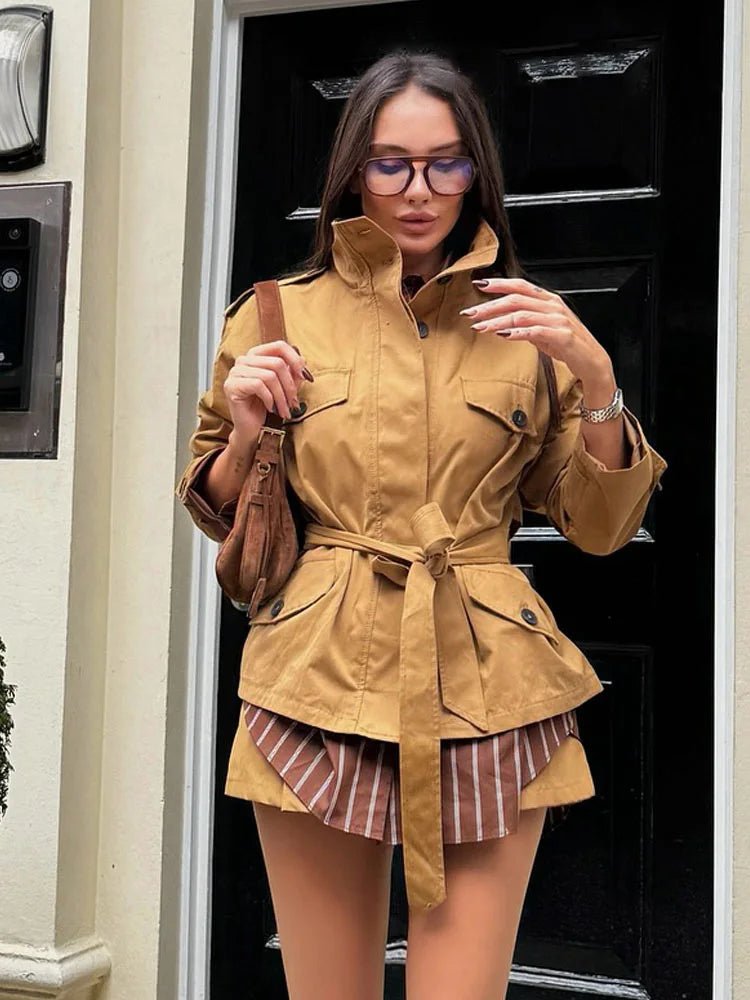 SOERA Ellie High Collar Belted Jacket & Skort Set - Matching Sets - SOERA-140035-CUL-XS-77827 Skort XS