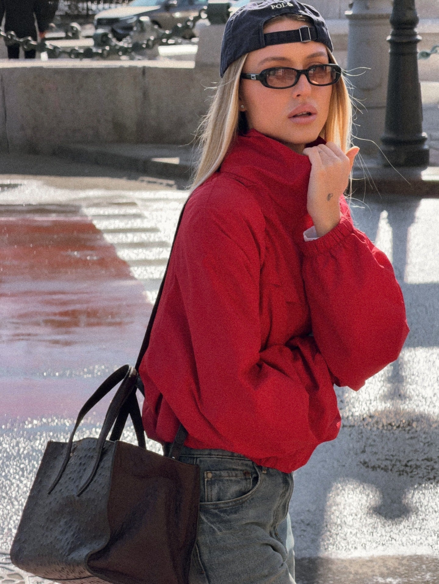 Erica Tricot Funnel Neck Windbreaker
