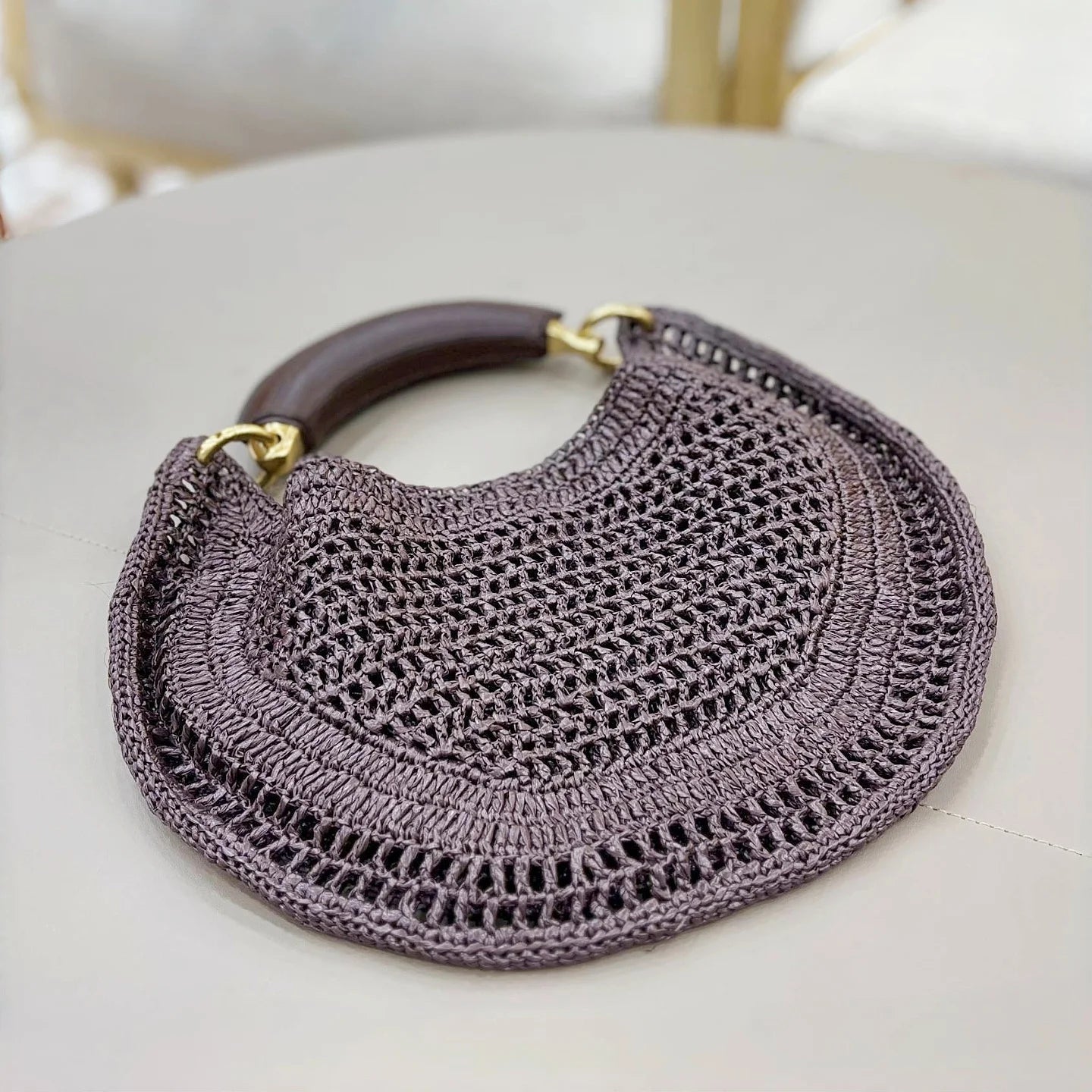 SOERA Bianca Crescent Woven Bag - Bag -  Royal Blue
