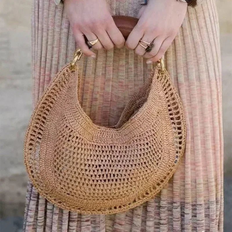 SOERA Bianca Crescent Woven Bag - Bag -  Royal Blue