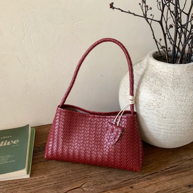 SOERA Jasmin Woven Shoulder Bag - Bag - SOERA-327683-BUR-OS-57667 Burgundy