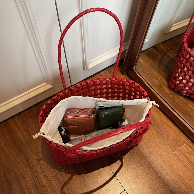 SOERA Claudia Hollowed Shoulder Tote - Bag -  Claret