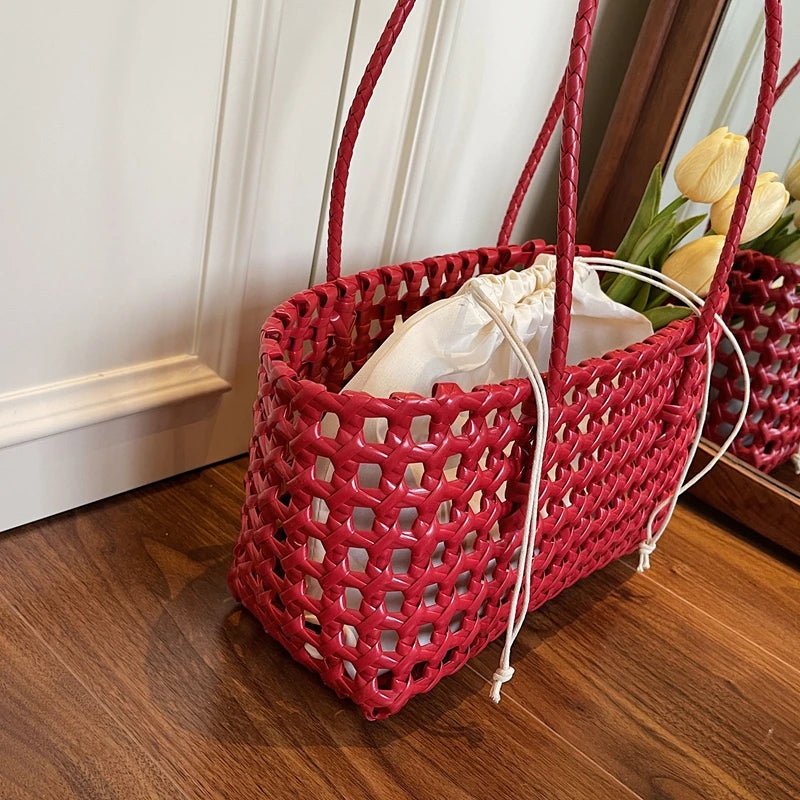 SOERA Claudia Hollowed Shoulder Tote - Bag -  Claret