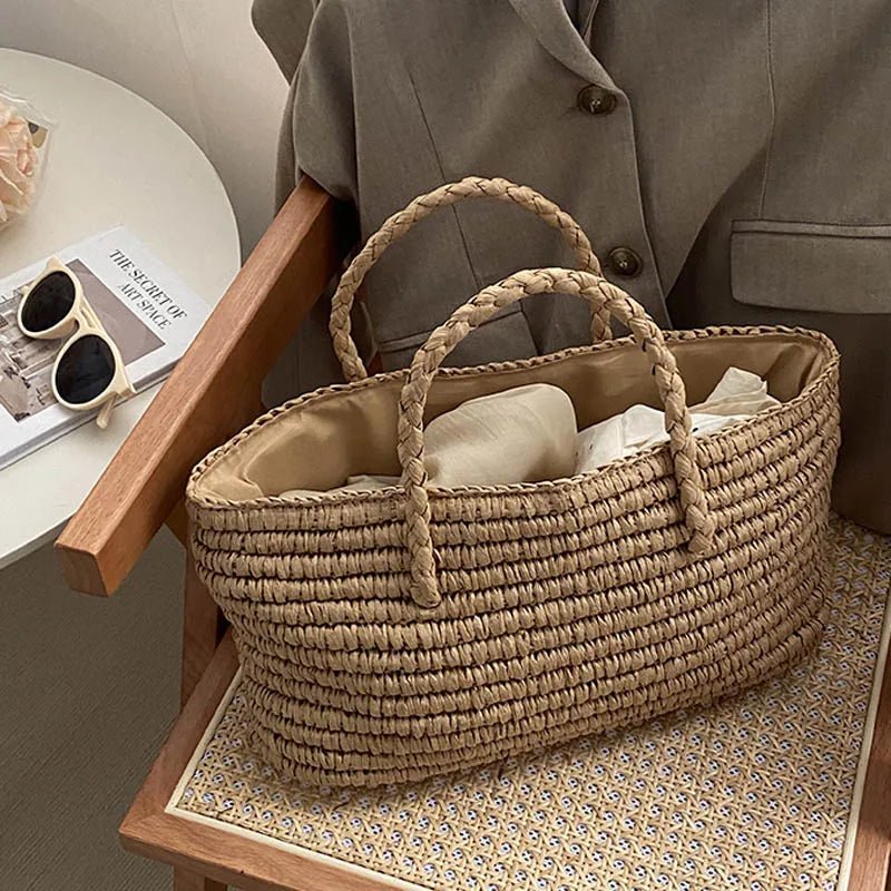 SOERA Sophie Hand-Woven Straw Tote Bag - Bag - SOERA-569603-KHA-OS-90915 Brown
