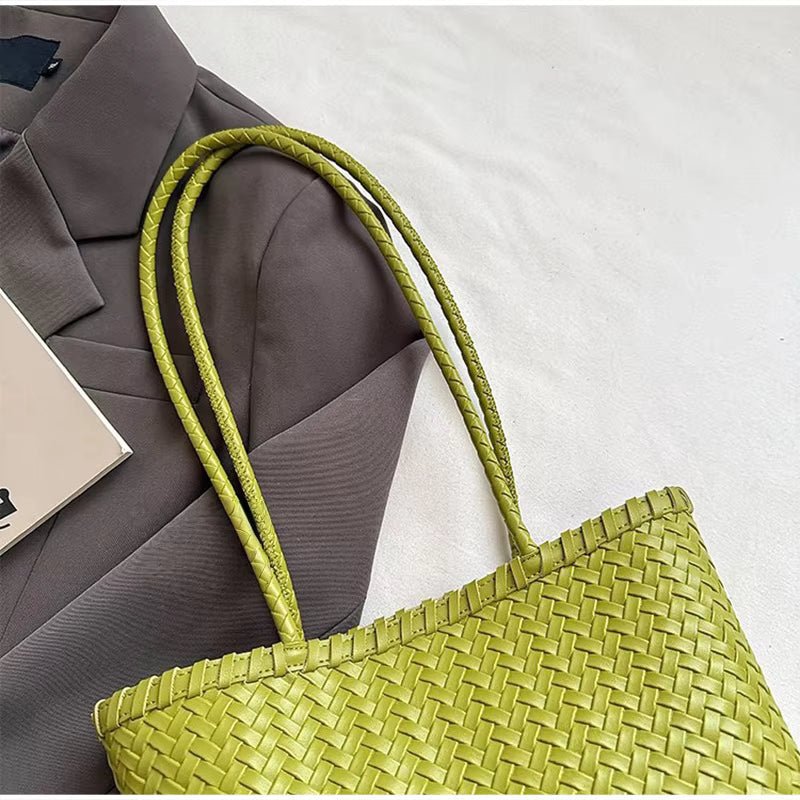 SOERA Emma Straw Woven Tote Bag - Bag -  Green