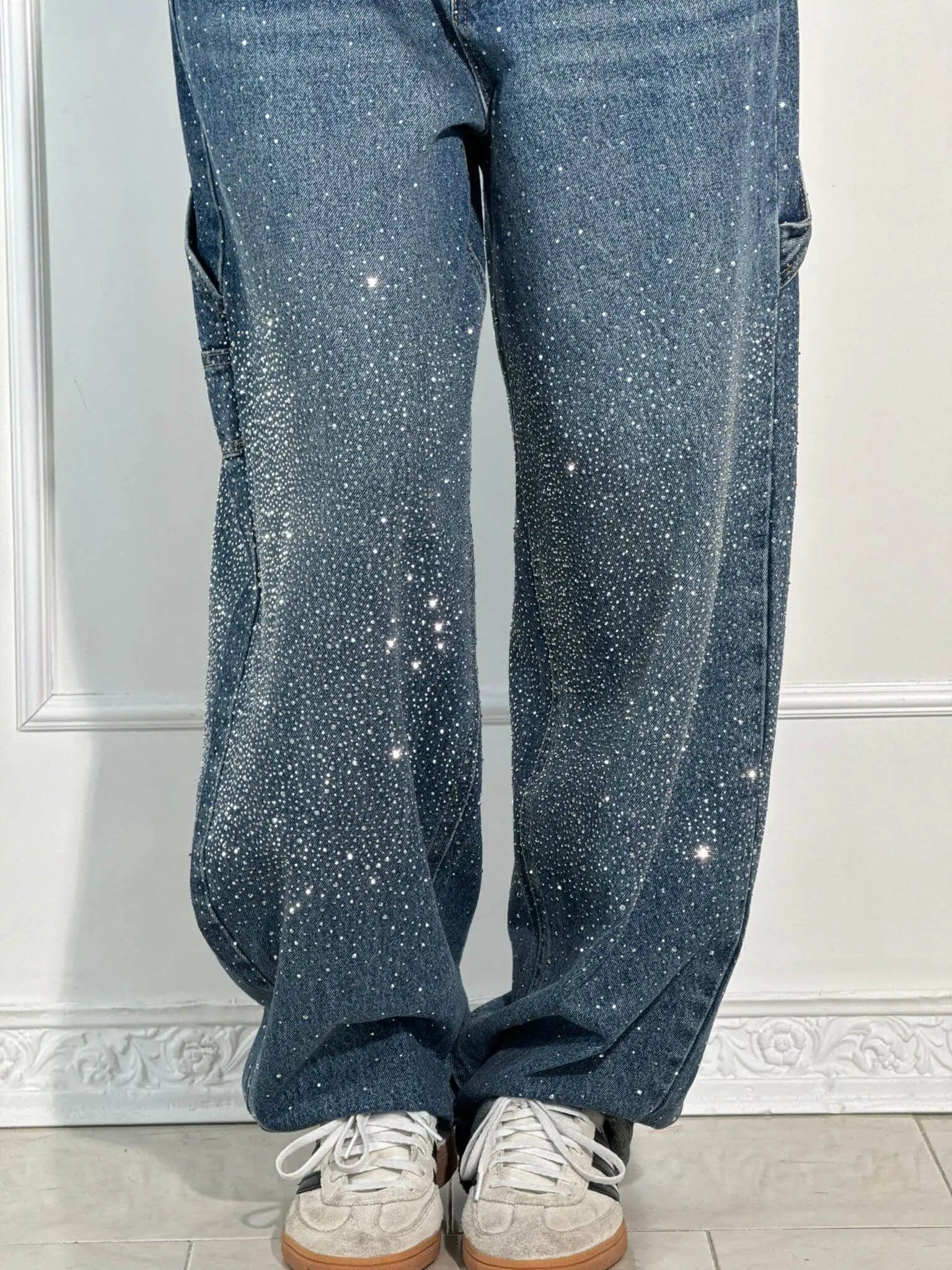 SOERA Jeremy Sparkling Baggy Cargo Denim Pants - Bottoms - 1005010005060881-;qP1768904312307691001 Light Wash S