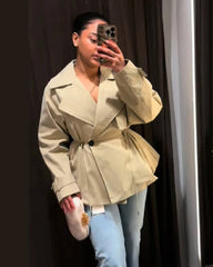 Emilia kavajkrage trenchcoat med dragsko
