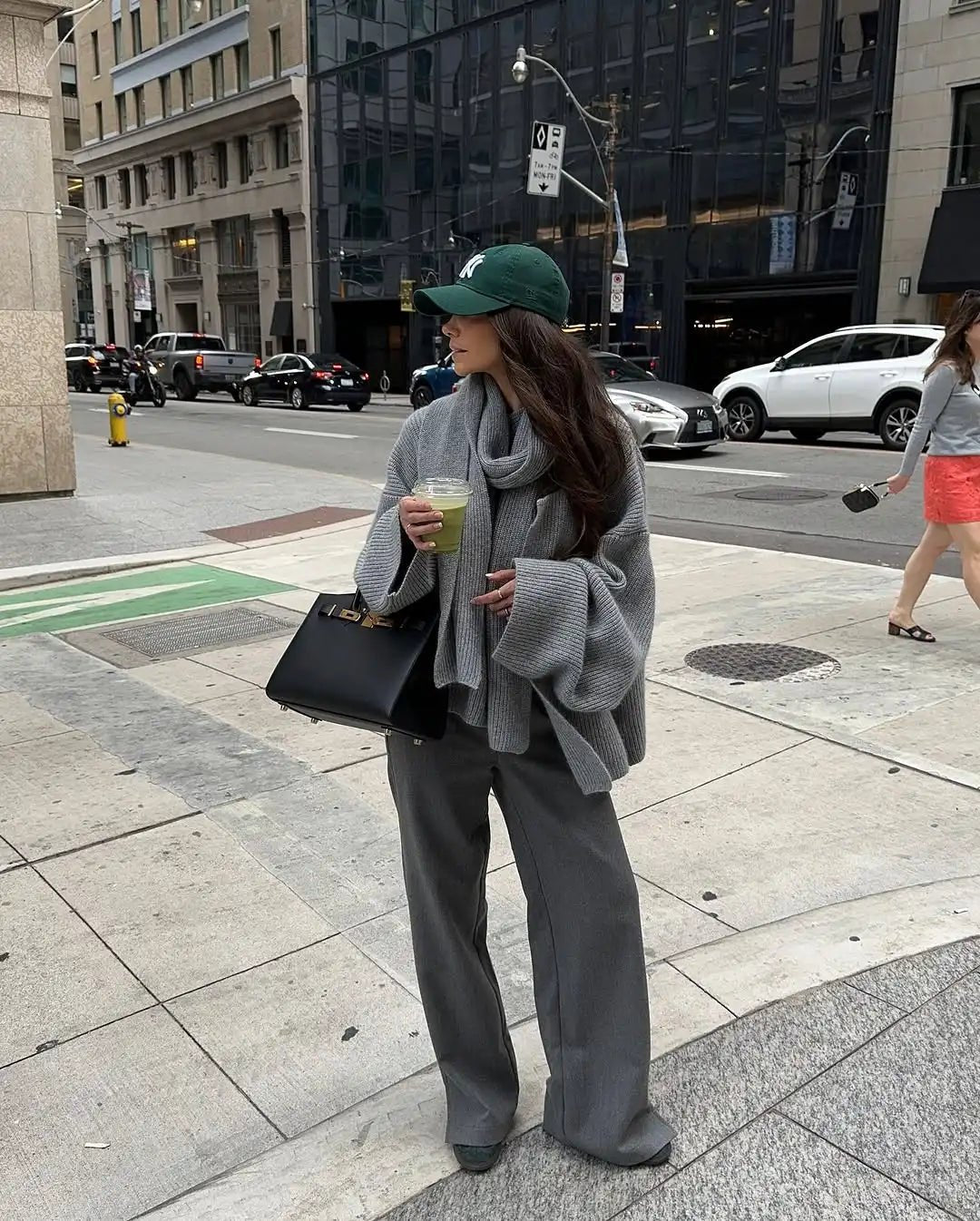 SOERA Xia Loose Knit Pullover with Scarf - Coats & Jackets - 3256809735915458-;ew1761548494741066192 Gray S