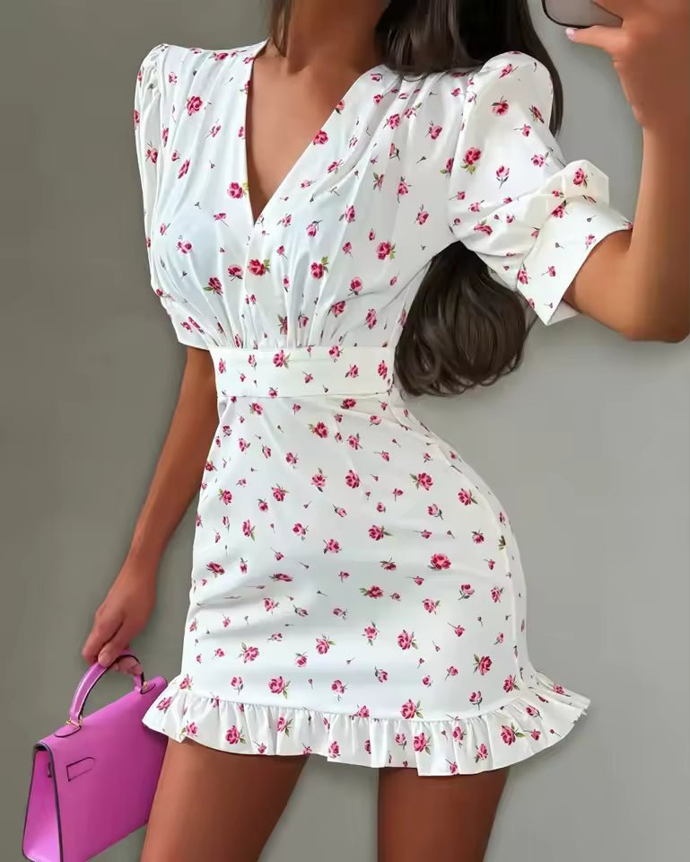 SOERA Bianca Floral Mini Dress - Dress - SOERA-050371-WHI-S-61635 White S