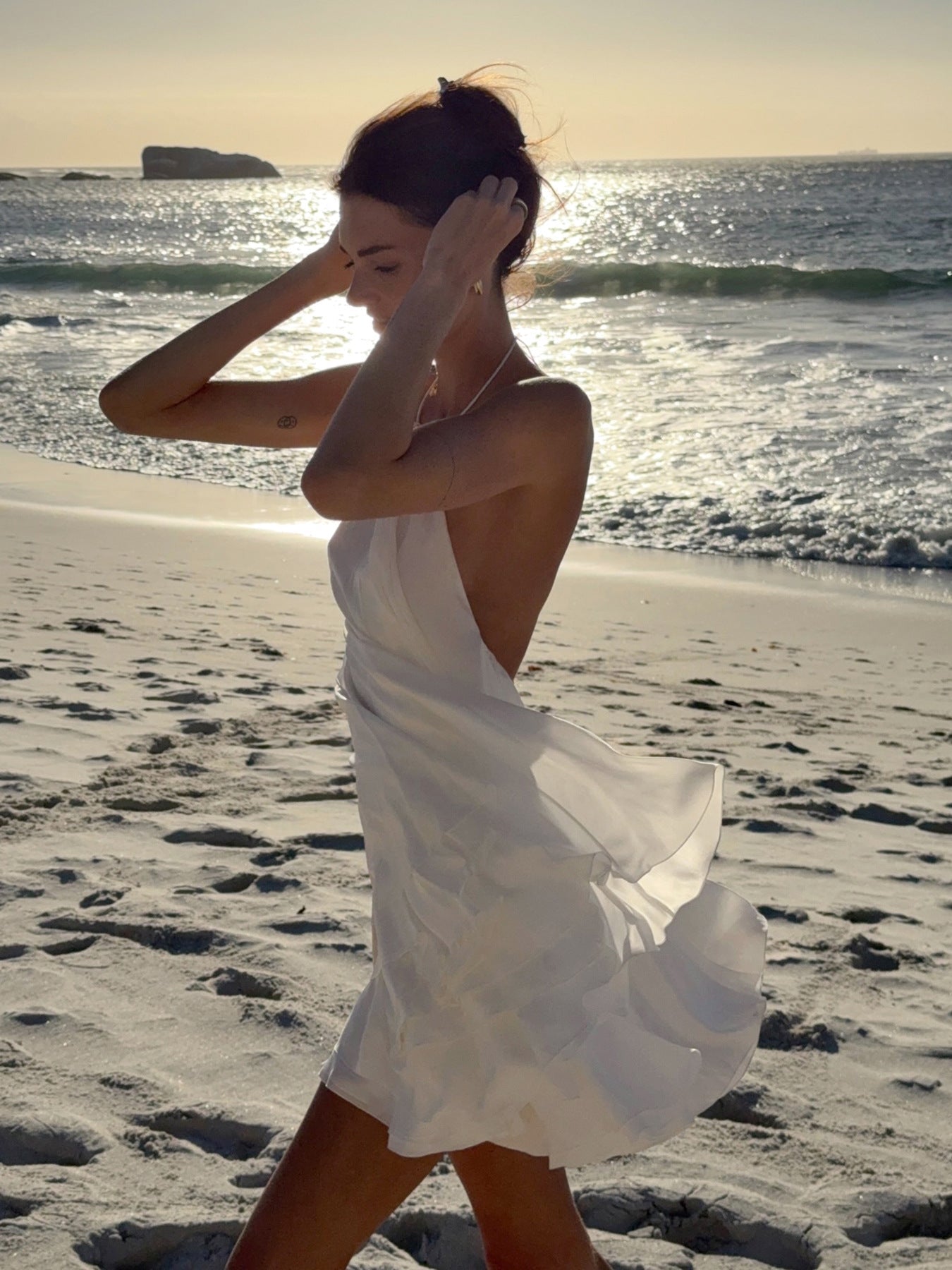 SOERA Evelyn Halter Backless Beach Dress - Dress - SOERA-438019-WHI-M-62051 White M