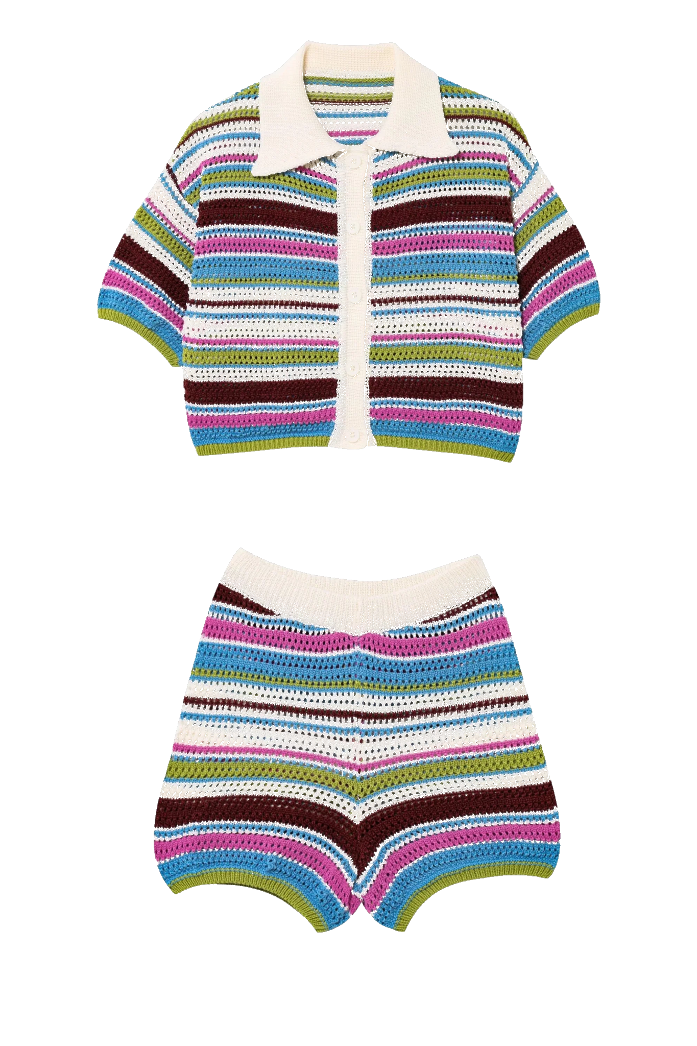SOERA Sophie Striped Crochet Co-ord Set - Dress - SOERA-995651-DAW-S-90147 Dawn S